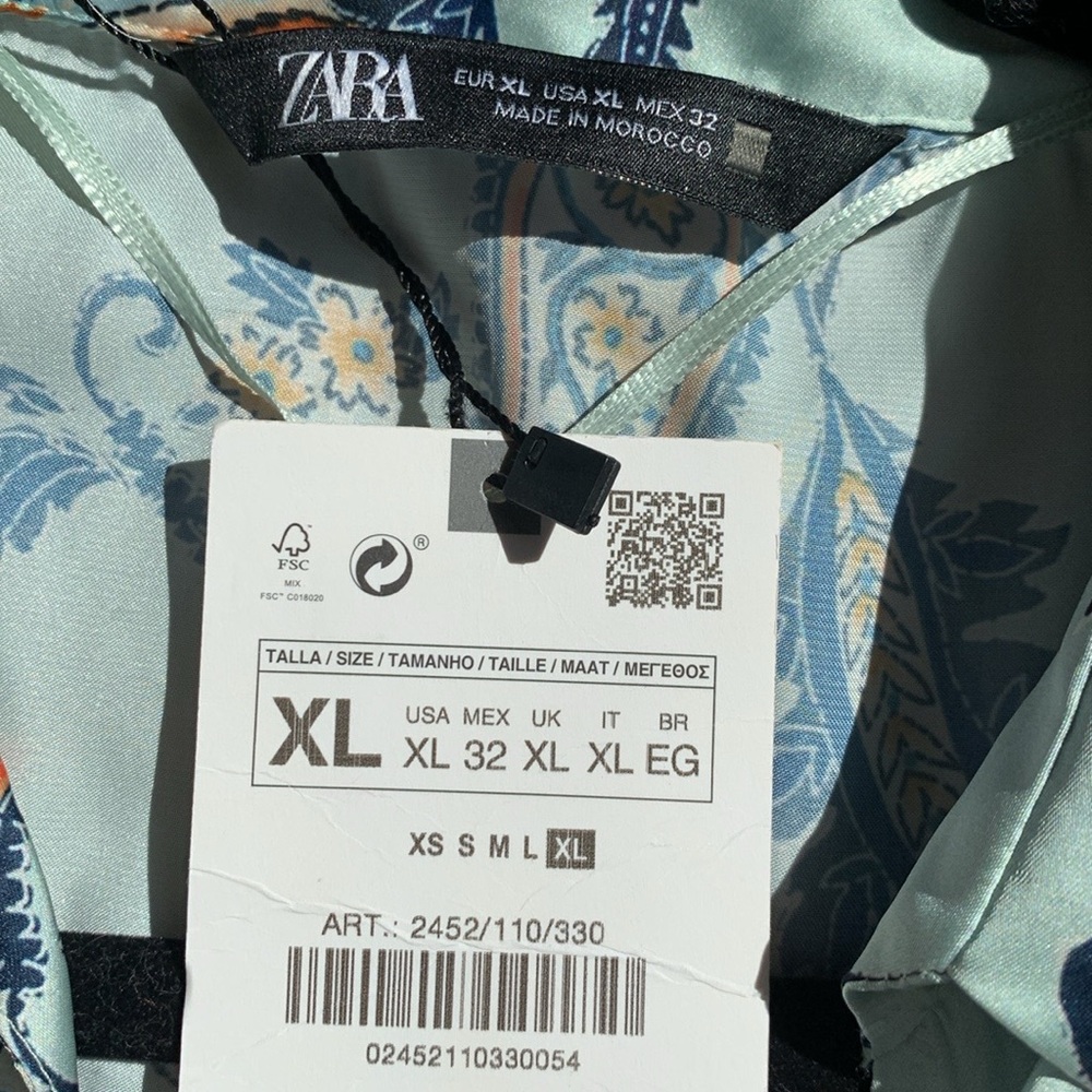 Zara‎ Floral Print Satin Shirt - Picture 17 of 17